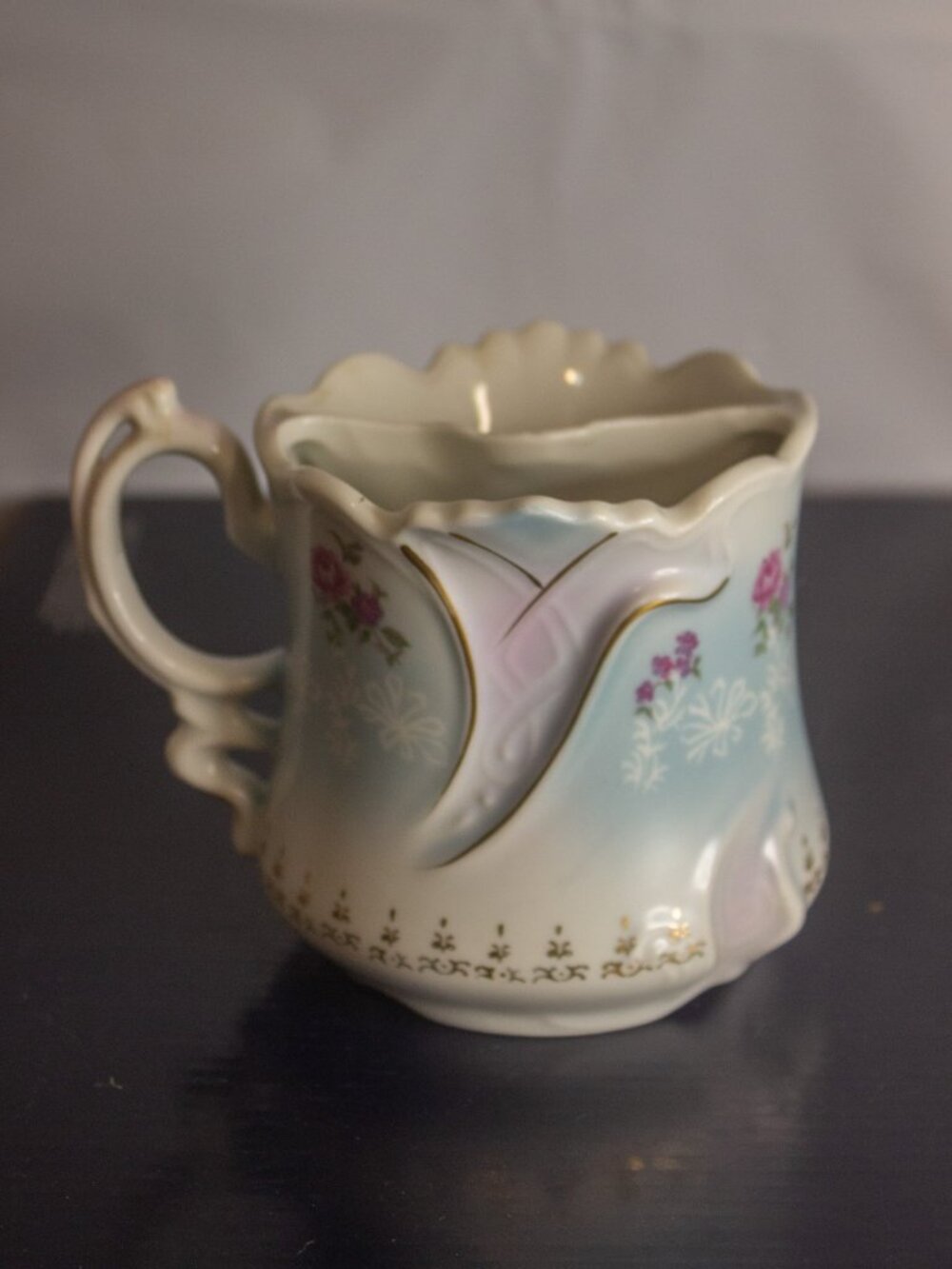 Vintage Porcelain Shaving Mug – Floral Victorian Barber Mug